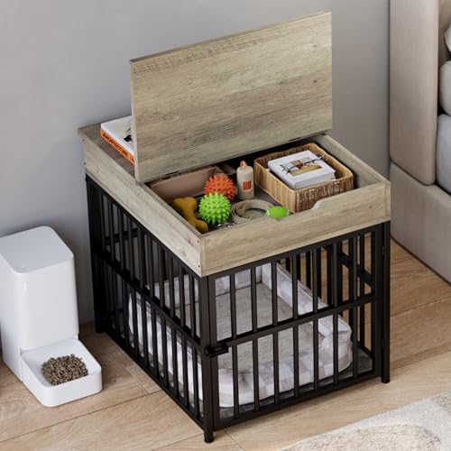 Dog Crate Furniture for Small Dogs (Grey)