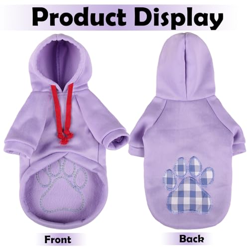 Dog Hoodie Flannel Pet Hooded Sweater with Hat Puppy Pullover Sweater Shirt (Small / Purple)