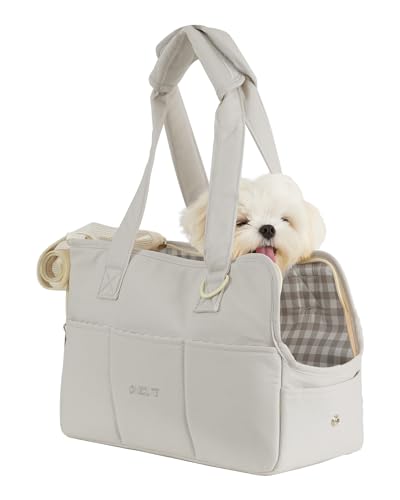 Dog Carrier for Small Dogs Rabbit cat with Large Pockets (Grey / 17.0"L x 7.5"W x 12.0"H)