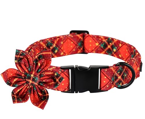 Flower Dog Collar (Medium (Pack of 1) / B:Star Grid)