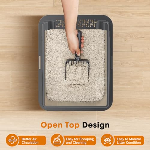2PACK Stainless Steel Cat Litter Box (Dark Grey / M)