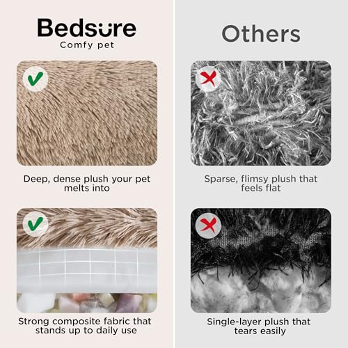 SupportMax® Calming Dog Bed Medium Size Dog Washable Pet Bed (Camel / M PLUS(33x33x7))