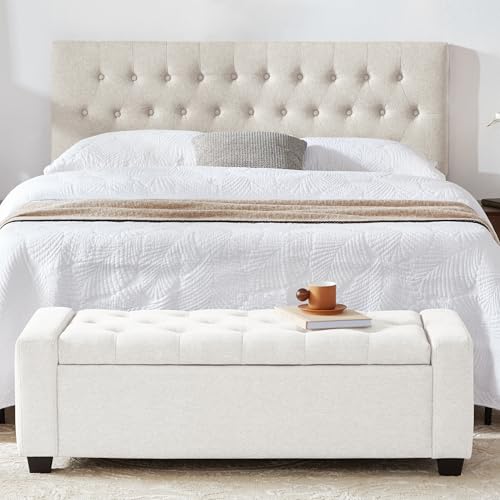 48" Ottoman with Storage (White / 19.7"D x 48"W x 16.9"H)