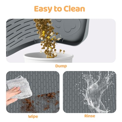 Dog Food Mat 57''x40'' Extra Large Dog Mat for Food and Water (57"L x 40"W / Dark Grey)