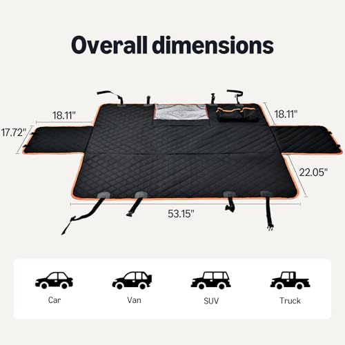 Dog Car Seat Cover for Back Seat (Hammock - Viewing Window)