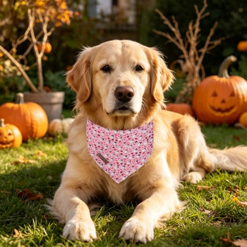 Halloween Pink Dog Bandana (Boo Halloween / Small (Pack of 1))