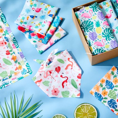 50 Pcs Hawaiian Dog Bandanas Bulk for Summer National Day (Hawaii Pattern / 31.5 x 21.7 x21.7 Inch)