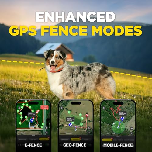 Pathfinder 2 GPS Dog Tracker e Collar 9 Mile Long Range LED Light No Monthly fees Free App Waterproof Smartwatch Control Satellite Real Time Tracking Multiple Dogs Smartphone Required (Pathfinder 2 / 35 lbs and up)