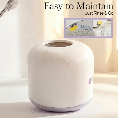 Automatic Litter Box Self Cleaning with 120pcs Waste Bags (Purple + 120pcs Trash Bags)