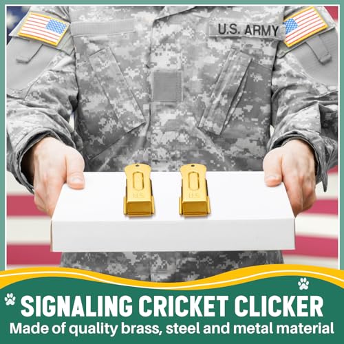 2 Pcs Dog Training Clicker Brass Cricket for Dogs Cats (Gold)