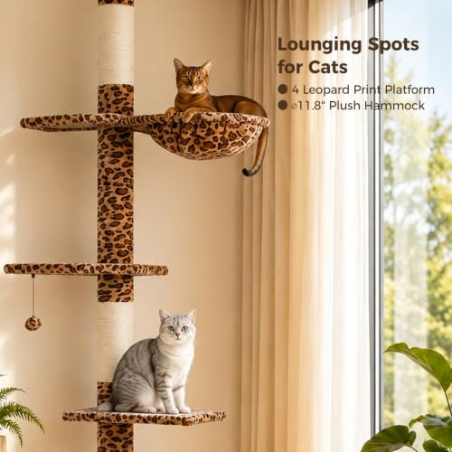 Floor to Ceiling Cat Tree (Leopard / Free Stand)