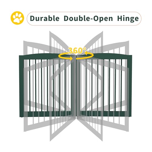 Freestanding Pet Gate for Dogs (24" Height-2 Panel / Green)