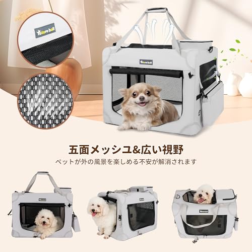 Large Cat Carrier for Cats Collapsible Soft Pet XL Crate for Large (20.0"L x 14.0"W x 14.0"H / Black)