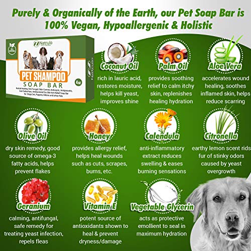 All Natural Pet Shampoo Soap Bar for Dogs
