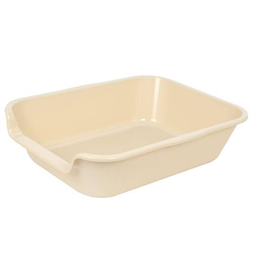 Extra Large Low Entry ABS Cat Litter Box (Small (Pack of 2) / Beach sand)
