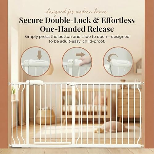 Extra Wide Baby Gates 57.5 (White / 57.5"-62"/146-158CM)
