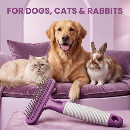 Poodle Pet Dog Grooming Rake (Purple / Shedding Comb)