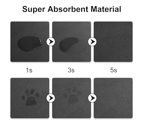 Cat Food Mat for Indoor Cats (Dark Grey / 19"L x 9"W)