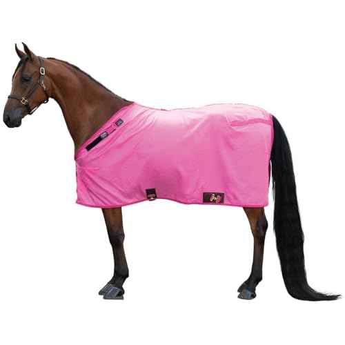Dura Nylon Horse Stable Sheet (Horse Size 84 / Cutback | Closed Front | Legstrap / Pink)