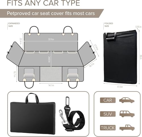 Back Seat Extender for Dogs (Black / For Cars / SUV / Small Trucks)