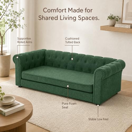 Dog Sofa Couch for Medium to Large Dogs (55 inch-1 / Green)
