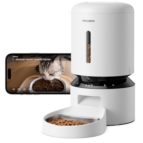 Automatic Cat Feeder with Camera (White / 5l-camera)