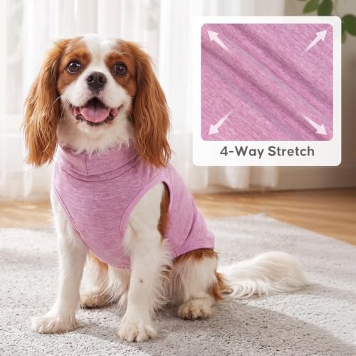 2Pack Dog Sweater for Small Dogs Soft Pet Coats Fleece Sweatshirt (Medium (7-11lbs) / 1# Stripe+Purple)