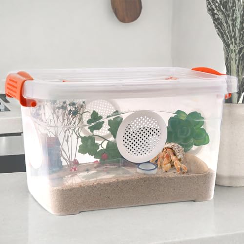 Reptile Feeding Box Snake Plastic Transparent Breeding Box Hatching Container for Small Reptile Bearded Gecko Dragon Lizard Spider Frog Scorpion