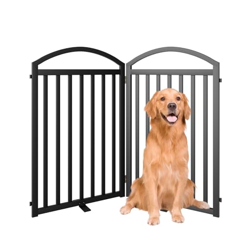 2 Panels Full Matel Freestanding Dog Gates (【2 Panels】48"W*32H" / Black)