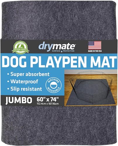 Jumbo Dog Playpen Mat (60" x 74" (1-Pack) / Charcoal)