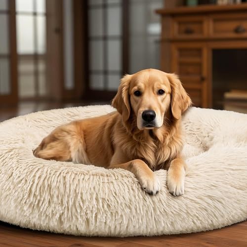 Dog Beds Large Sized Dog and Cats (Light Brown / 32.0"L x 32.0"W x 8.0"Th)