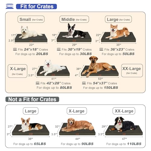 Orthopedic Waterproof Dog Bed for Small Dogs and Cats (Coffee / 29.0"L x 18.0"W x 3.0"Th)