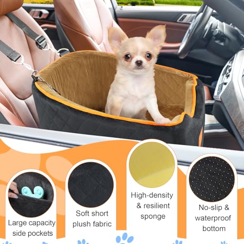 Dog Car Seat for Small (Black/Brown)
