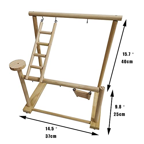 Small Bird Playground Parakeet Play Gym Wooden Parrot Perch Stand