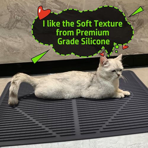Rubber Large Cat Litter Mat (Black)