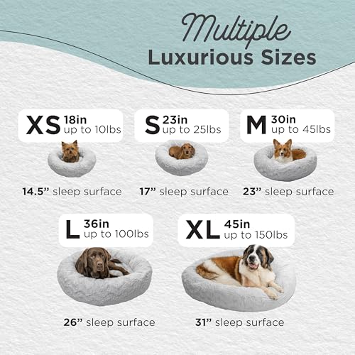 Original Calming Donut Dog Bed (Gray Lux / Small)