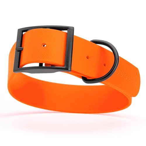 Biothane Waterproof Dog Collar Strong Coated Nylon Webbing with Black Hardware Odor