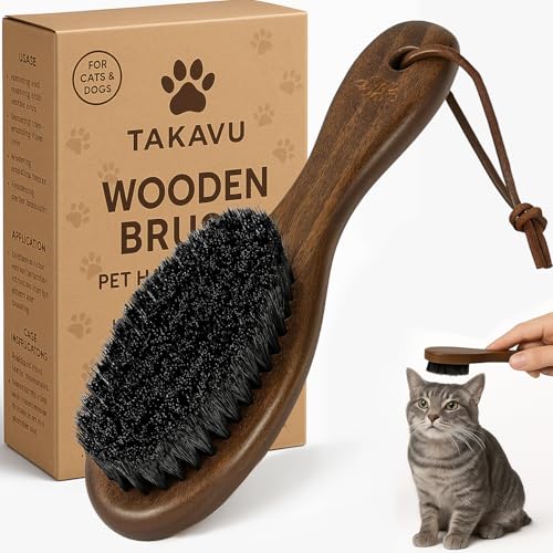 Boar Bristle Cat Brush (Black Boar Bristle)