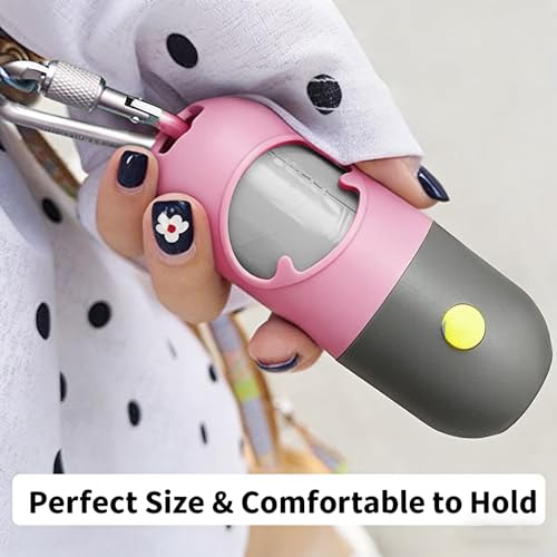 Dog Poop Bag Dispenser with Built (Pink / 1 Count (Pack of 15))