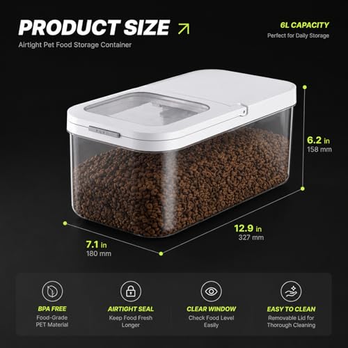 Dog Food Storage Container 10 Lbs (6KG-White-2)