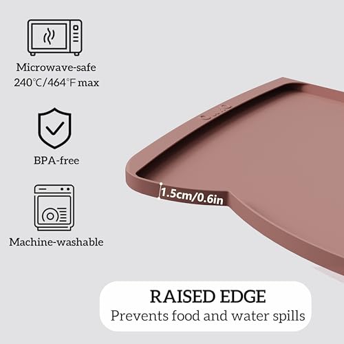 Large Dog Food Mat (24"L x 15"W / Rose)