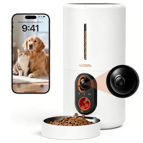 Automatic Dog Feeder with Camera (White/Orange)