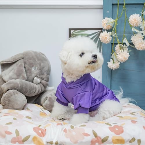Dog Hoodie for Large Medium Small Dogs (Purple / Small)
