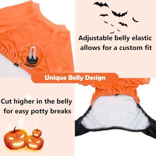 Dog Pajamas Halloween Puppy Onesies Small Dogs Soft Pjs Coat Cat Apparel Comfy Pet Clothes Outfit Doggie Bodysuit P352XS (X-Small / Happy Halloween)