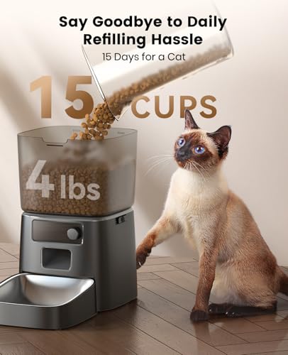2.4 GHz Wi Fi Automatic Cat Feeder (Black 2.4GHz Wi-Fi Wired)