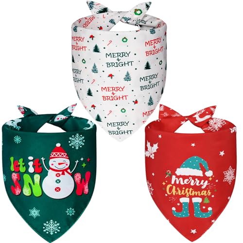 Christmas Dog Bandanas Small 3PCS (christmas-25 / Small)