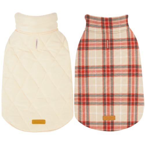 Waterproof Dog Coat (Beige&Red / X-Large (Pack of 1))