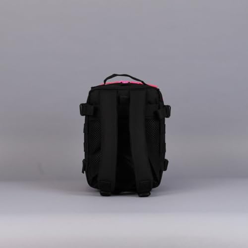 9L Mini Tactical Backpack Compact Gym Travel Bag (Black Neon Pink)