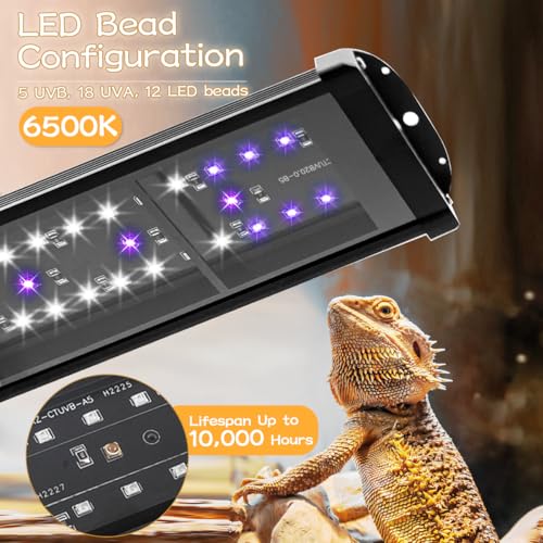 LED UVB Light for Reptile with Timer & Dimmer (11 Inch)