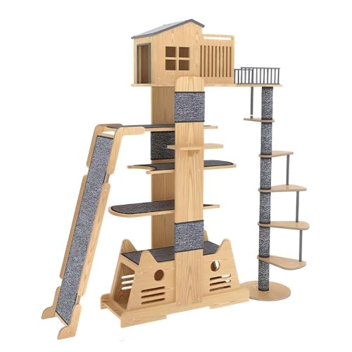 Cat Tree Tower House for Large Cats Style C (76 x 77.4 x 39.37 in)